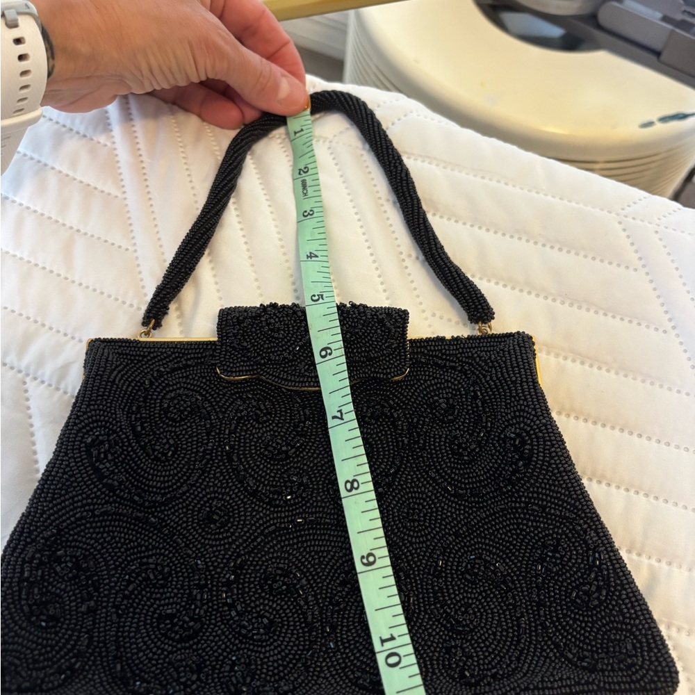 Vintage Black Beaded Handbag - Elegant Evening Bag